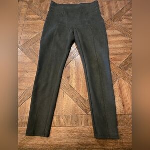 Spanx Olive Green faux suede Leggings size L